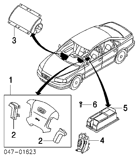 8622185.0 Volvo anillo airbag del volante