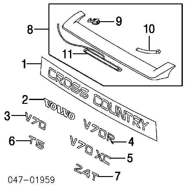 9837501 Volvo abrazadera de plástico universal