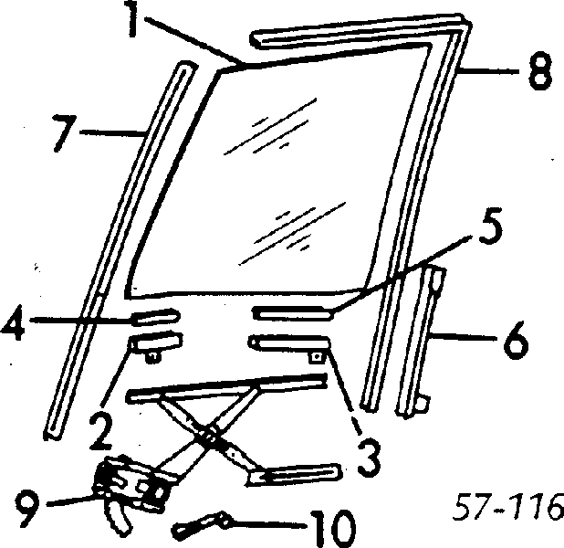 Mecanismo de elevalunas, puerta delantera derecha MB257448 Mitsubishi