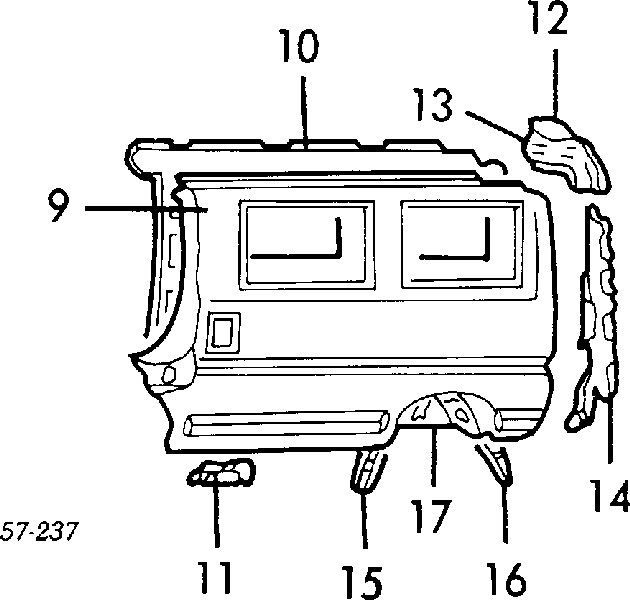 Guardabarros interior, aleta trasera, derecho trasero para Mitsubishi L 300 (P1T)
