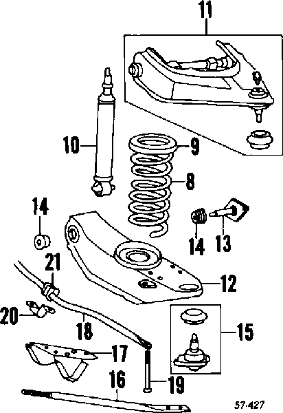 Juego de reparación, estabilizador delantero MB527168 Mitsubishi