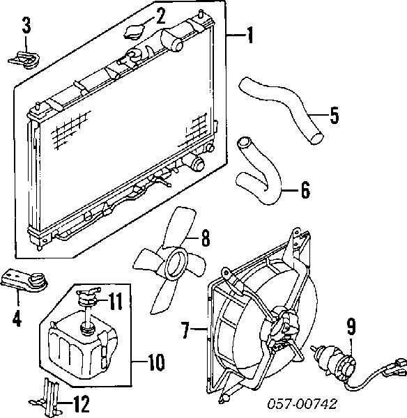 MB924278 Chrysler difusor de radiador, ventilador de refrigeración, condensador del aire acondicionado, completo con motor y rodete