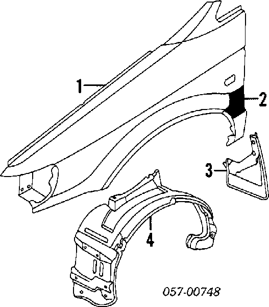 MB831564 Mitsubishi guardabarros interior, aleta delantera, derecho