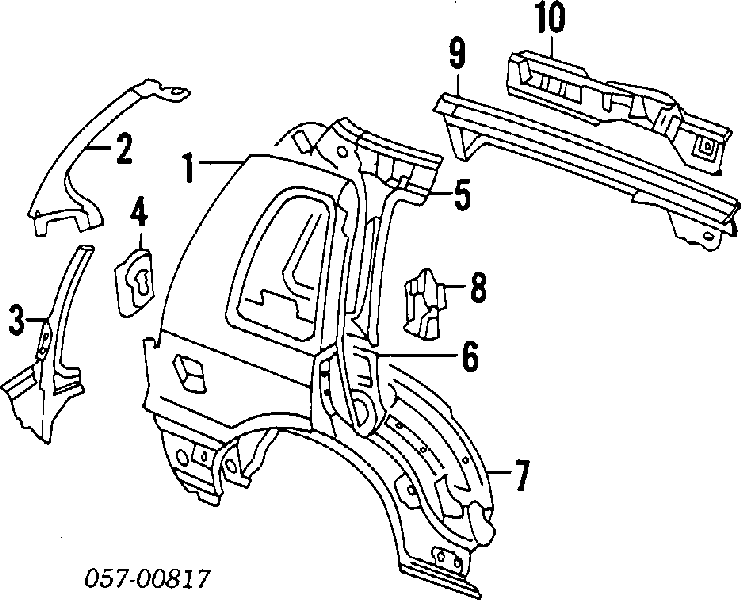 Guardabarros trasero derecho para Mitsubishi Space Runner (N1W, N2W)