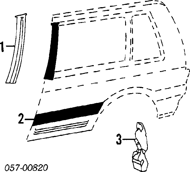Revestimiento, pasarrueda trasera, izquierdo para Mitsubishi Space Runner (N1W, N2W)