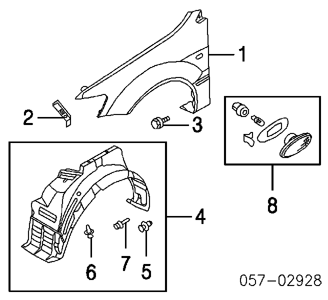 Clips de fijación de parachoques trasero MR288150 Mitsubishi