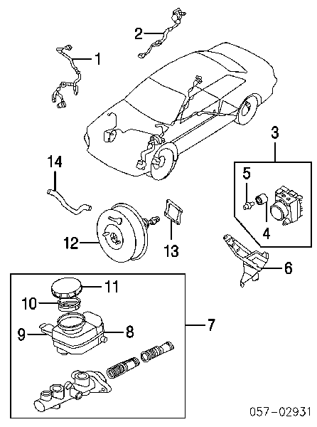 Depósito de líquido de frenos, cilindro de freno principal para Mitsubishi Lancer (CSW)