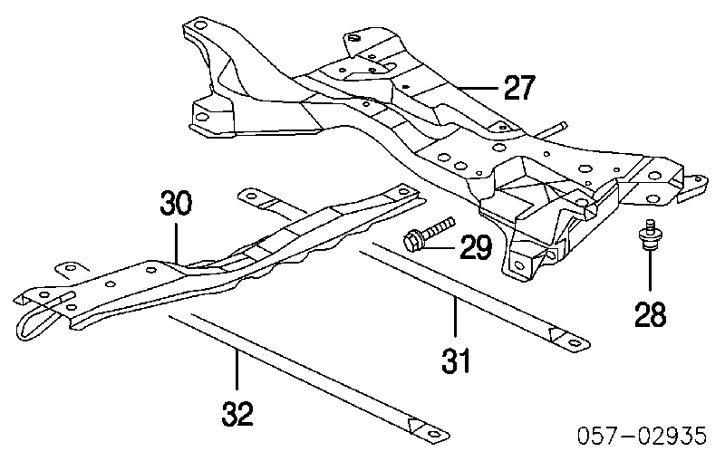 Perno de fijación, brazo delantero, inferior para Mitsubishi Lancer (CSA)