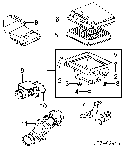 Soporte, Caja filtro de aire para Mitsubishi Lancer (CY_A, CZ_A)