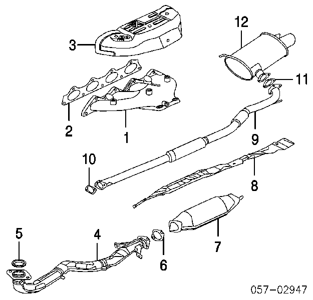 Junta, tubo de escape para Mitsubishi Lancer (CSA)