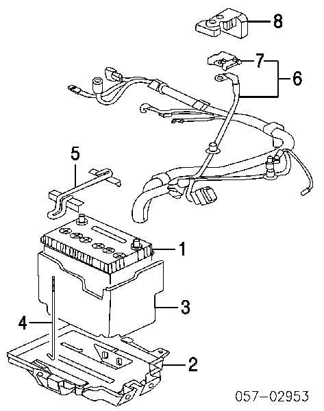 Montaje De Bateria (Soporte) para Mitsubishi Galant (EA)