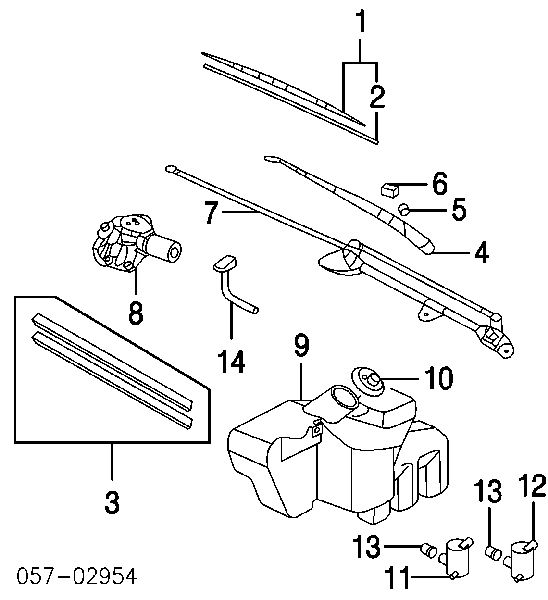 Goma del limpiaparabrisas lado conductor para Mitsubishi Lancer (CSA)