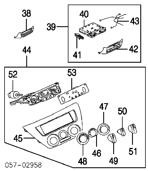 Tapa, panel de bisel de radio para Mitsubishi Lancer (CSW)