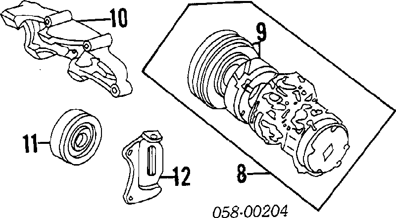 Rodillo, correa trapecial poli V 38942PH3003 Honda