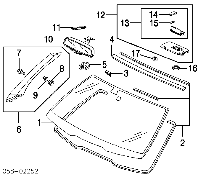 Moldura de parabrisas superior para Honda Accord (CL, CM)