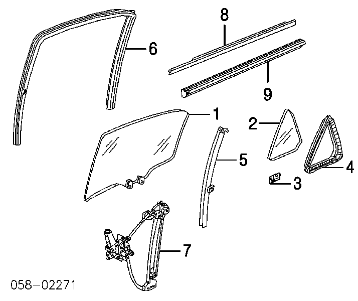 Mecanismo alzacristales, puerta trasera derecha Honda Accord 7 (CL, CM)