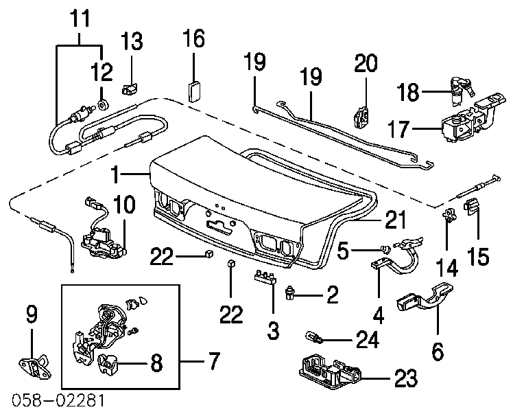 Boton De Accion De Bloqueo De La Tapa Maletero (3/5 Puertas Traseras) Honda Accord 7 (CL, CM)