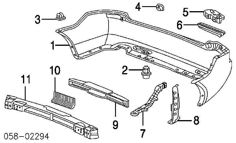 Soporte de parachoques trasero izquierdo para Honda Accord (CL, CM)