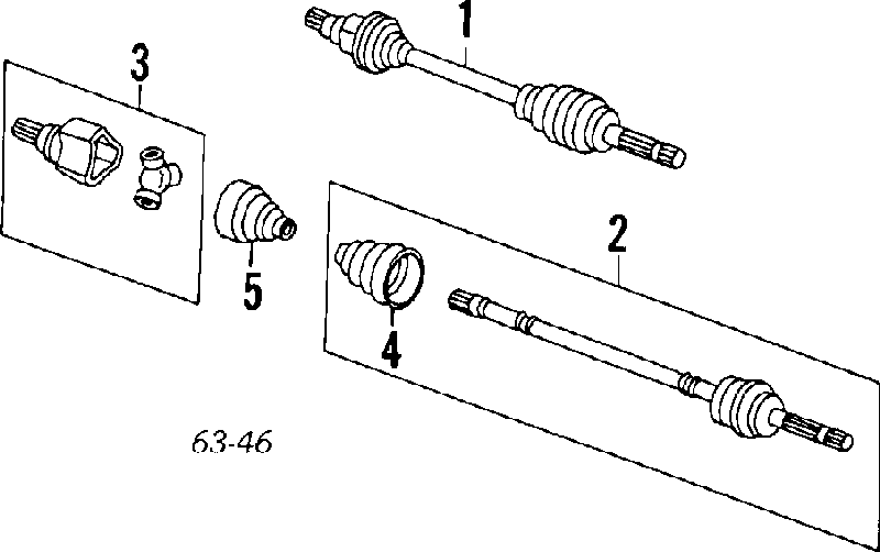 0443887F05 Daihatsu fuelle, árbol de transmisión delantero exterior