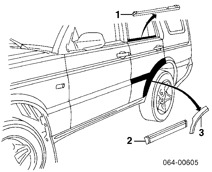 Protector puerta trasera derecha para Land Rover Discovery (LJ ,LT)