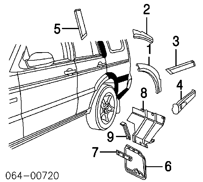 STC50215 Land Rover moldura de guardabarro trasero izquierdo