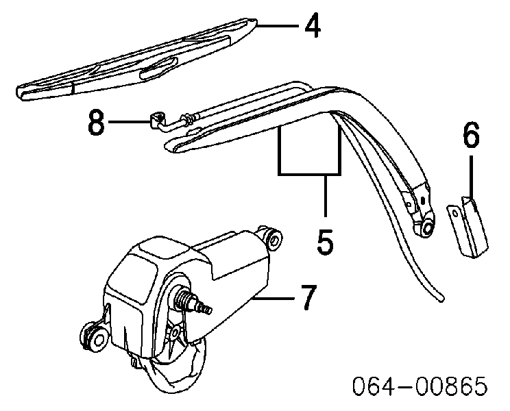 Brazo del limpiaparabrisas, lavado de parabrisas, luna trasera DKB102460 Land Rover