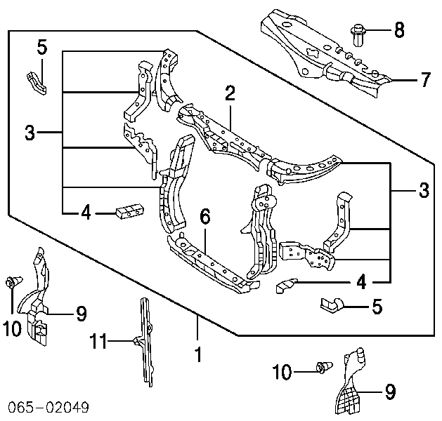 Soporte de radiador izquierdo para Lexus RX (U3)