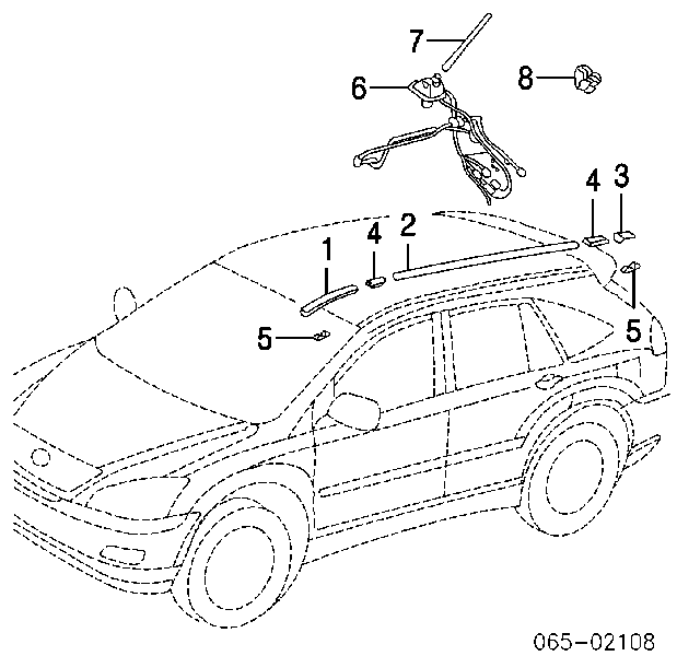 Clip, Tubuladura de sujeción, alféizar de la puerta para Toyota RAV4 (A4)