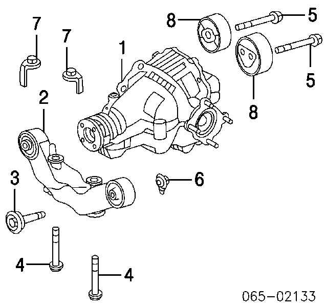 Silentblock, soporte de diferencial, eje trasero, trasero izquierdo 4165148020 Toyota
