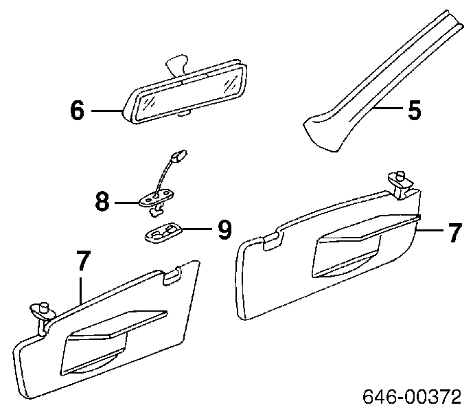Superposición (cubierta) de un brazo de un espejo de salón para Volkswagen Passat (B5, 3B3)