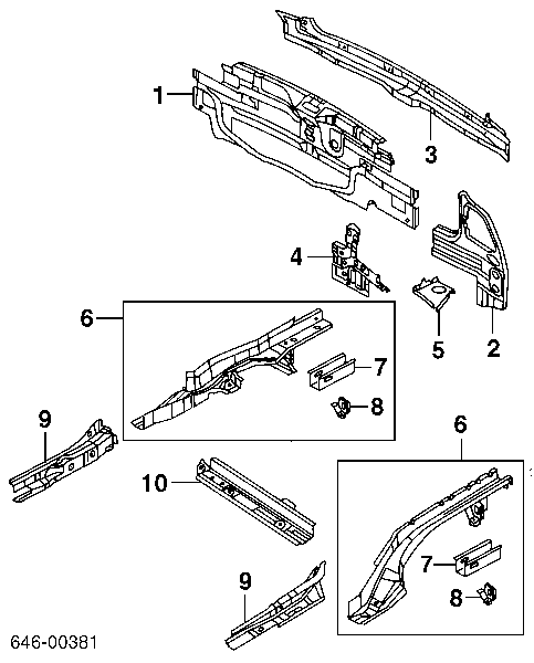 Panel trasero de maletero 1J6813301A VAG