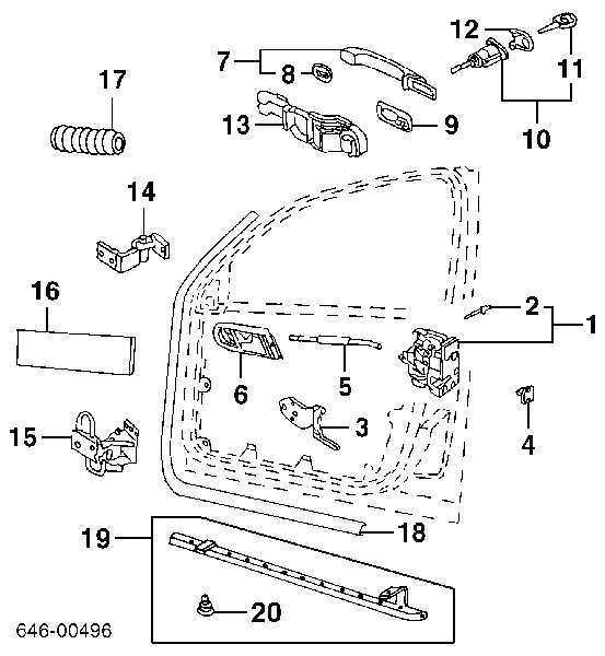 Clip de sello de puerta para Volkswagen Passat (B5, 3B3)