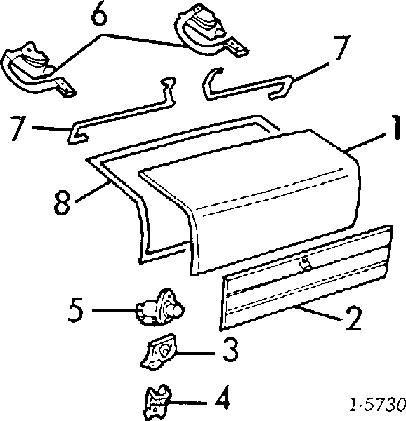 Conjunto de bisagra, puerta del maletero para Opel Kadett (39, 49)