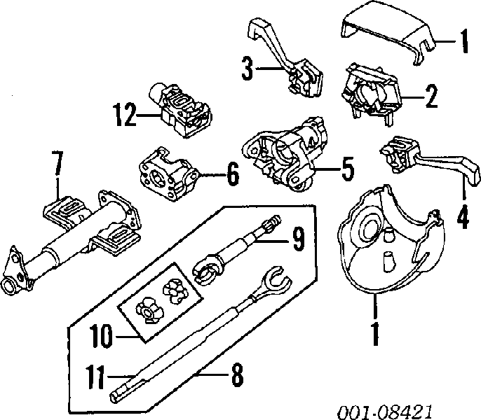 Articulación, columna de dirección, inferior para Opel Astra 