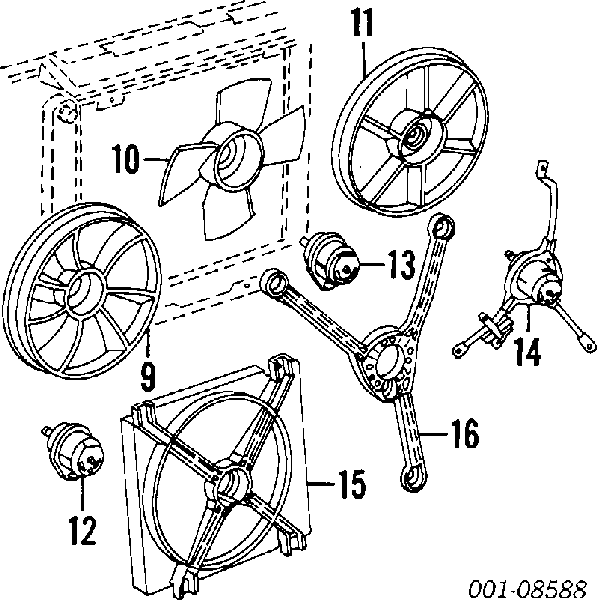 88890701 General Motors rodete ventilador, refrigeración de motor