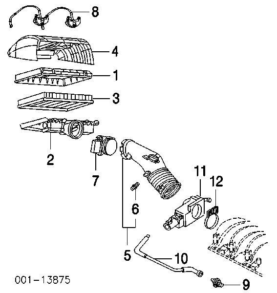 25318411 General Motors sensor de flujo de aire/medidor de flujo (flujo de aire masibo)