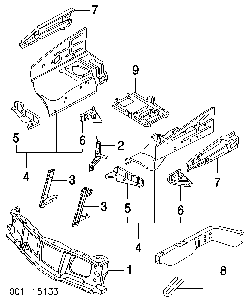 30024120 General Motors soporte de radiador completo