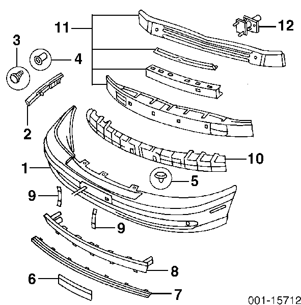 Clips de montaje parachoques delantero para Opel Astra (L48, L08)