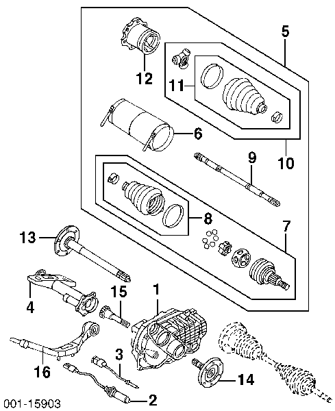 26069246 General Motors fuelle, árbol de transmisión delantero exterior