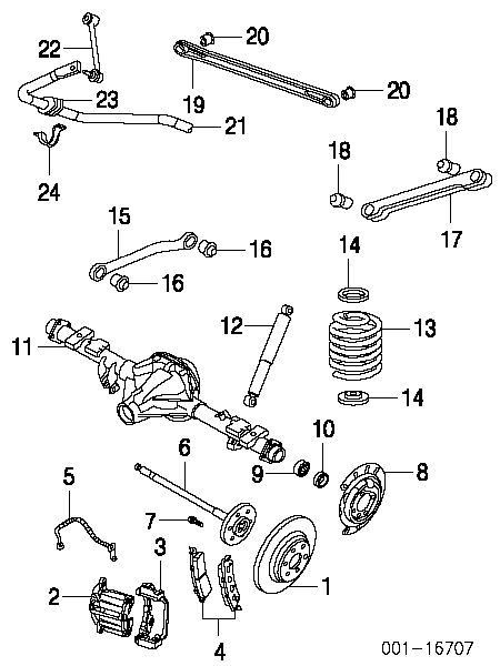 15100490 General Motors brazo suspension inferior trasero izquierdo/derecho