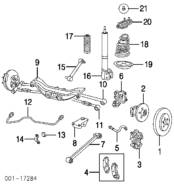 18042417 General Motors pastillas de freno traseras