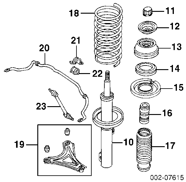 F8RZ18198AAA Ford rodamiento amortiguador delantero