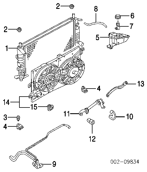 YS2Z8005DA Ford radiador refrigeración del motor