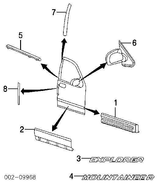 Espejo izquierdo Ford Explorer SUV (2001 - 2005) precio, desde  