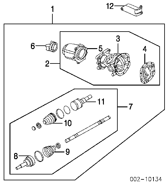 YL8Z4B436BB Ford árbol de transmisión trasero derecho