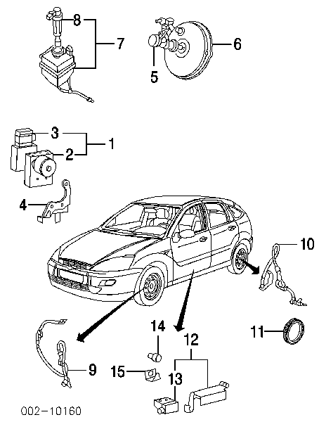 YS4Z2B372AA Ford sensor abs delantero