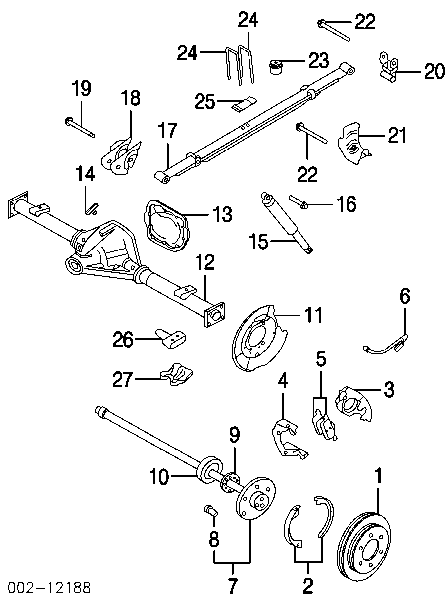 F75Z1225BA Ford cojinete, palier, eje trasero, exterior