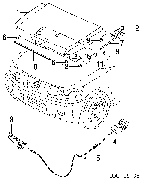 Muelle neumático, capó de motor derecho para Nissan Armada (TA60)