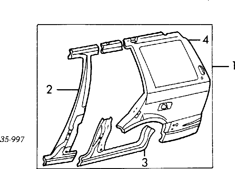 Guardabarros trasero derecho para Mazda 323 (BW)