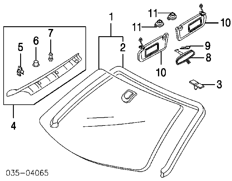 Moldura de parabrisas GK2A50601A Mazda